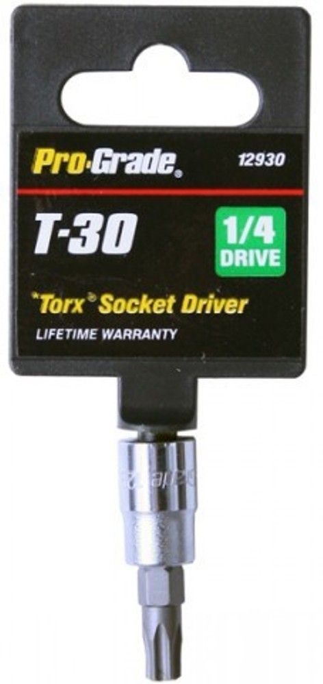 Pro-Grade 12930 1/4-Inch Drive with T30 Internal Torx Socket 