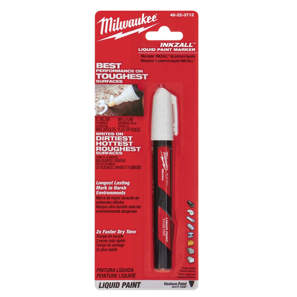 Milwaukee 48-22-3711 INKZALL White Paint Marker IN STOCK