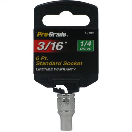 Pro-Grade 1/4" Dr. 6 Pt. 3/16" Socket - 12199