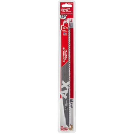 Milwaukee 48-00-5327 12 In. 5 TPI THE AX™ Nail Embedded Wood Reciprocating SAWZALL® Saw Blade 3-Pk.