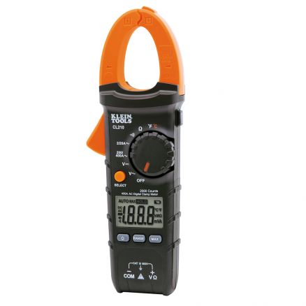 Klein Tools Digital Clamp Meter, AC Auto-Ranging, Temp - CL210