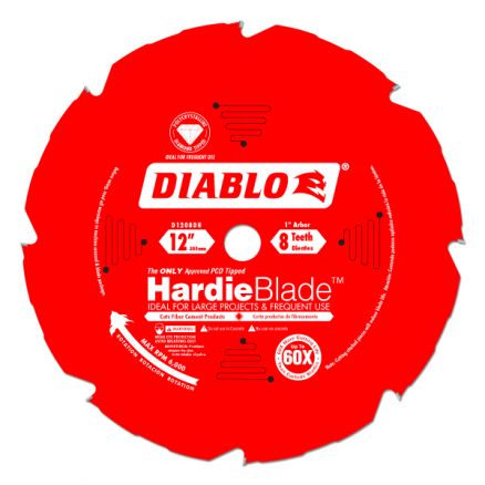 Freud Diablo 12" x 8 Tooth (PCD) Fiber Cement HardieBlade - D1208DH