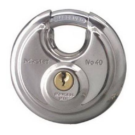 Master Lock MAS40D 2-3/4 Inch Wide Disk-Shaped High-Security Shielded Padlock