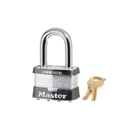 Master Lock 2in (51mm) Wide Laminated Steel Pin Tumbler Padlock with 1-1/2in (38mm) Shackle MAS5LF
