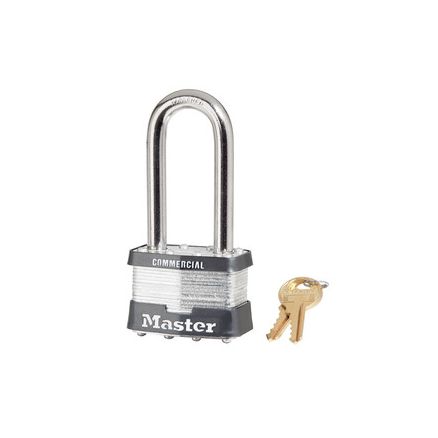 Master Lock 2in (51mm) Wide Laminated Steel Pin Tumbler Padlock with 2-1/2in (64mm) Shackle MAS5LJ