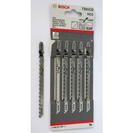 Bosch 4-5/8" 8 TPI HCS Shank Jigsaw Blade (5-Pack) - T301CD