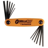 Bondhus GorillaGrip Set of 12 Hex Fold-up Keys, sizes 5/64-5/32-Inch & 1.5-5mm - 12550