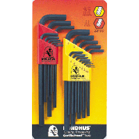Bondhus Hex L-wrench Double Pack, Long Length, .050-3/8-Inch & 1.5-10mm - 22199