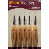 Flexcut Mixed Profile Micro Tool Set Knife with Wood Handle - MT940