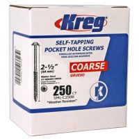 Kreg Blue-Kote™ Weather-Resistant Pocket Hole Screws - 2 1/2", #8 Coarse, Washer Head, 250-Ct. - SML-C250B-250