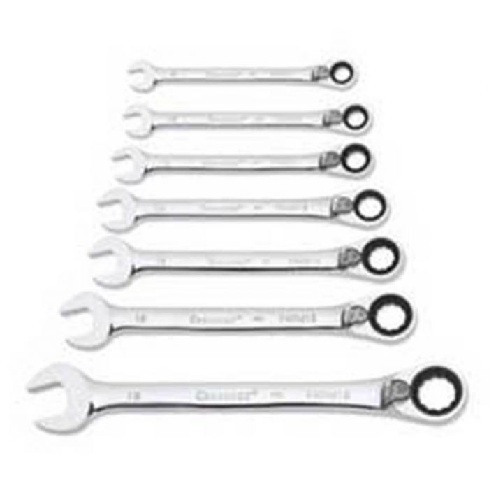Crescent FRRM7 7pc Reversible Ratcheting Combination Wrench Set Metric 